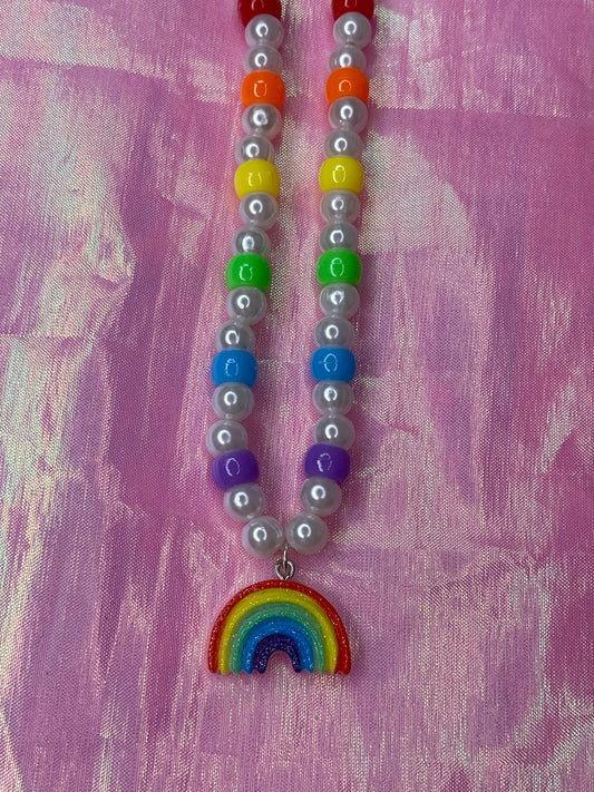 Rainbow Pearl Necklace