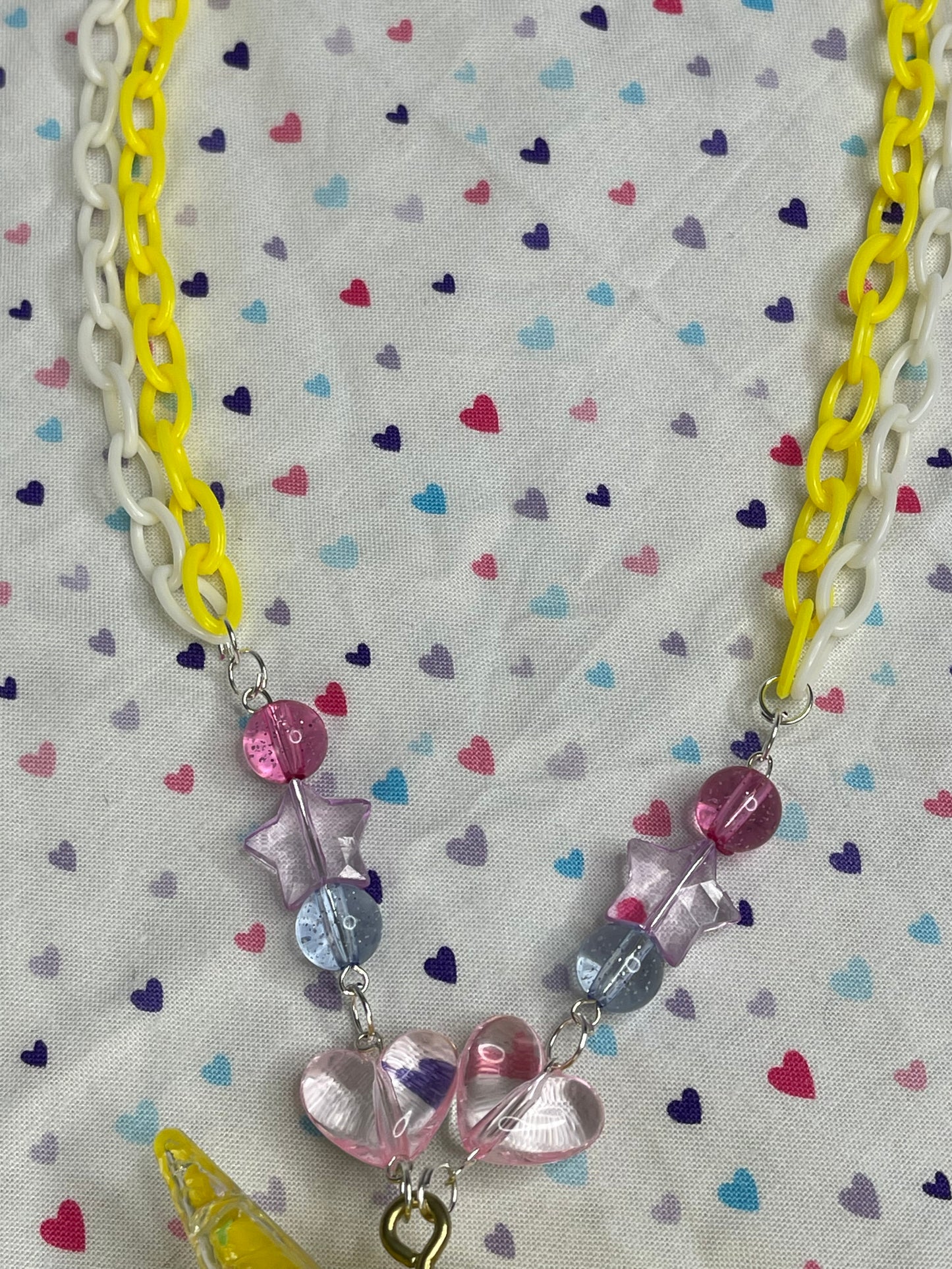 Yellow Unicorn Dry Shaker Necklace