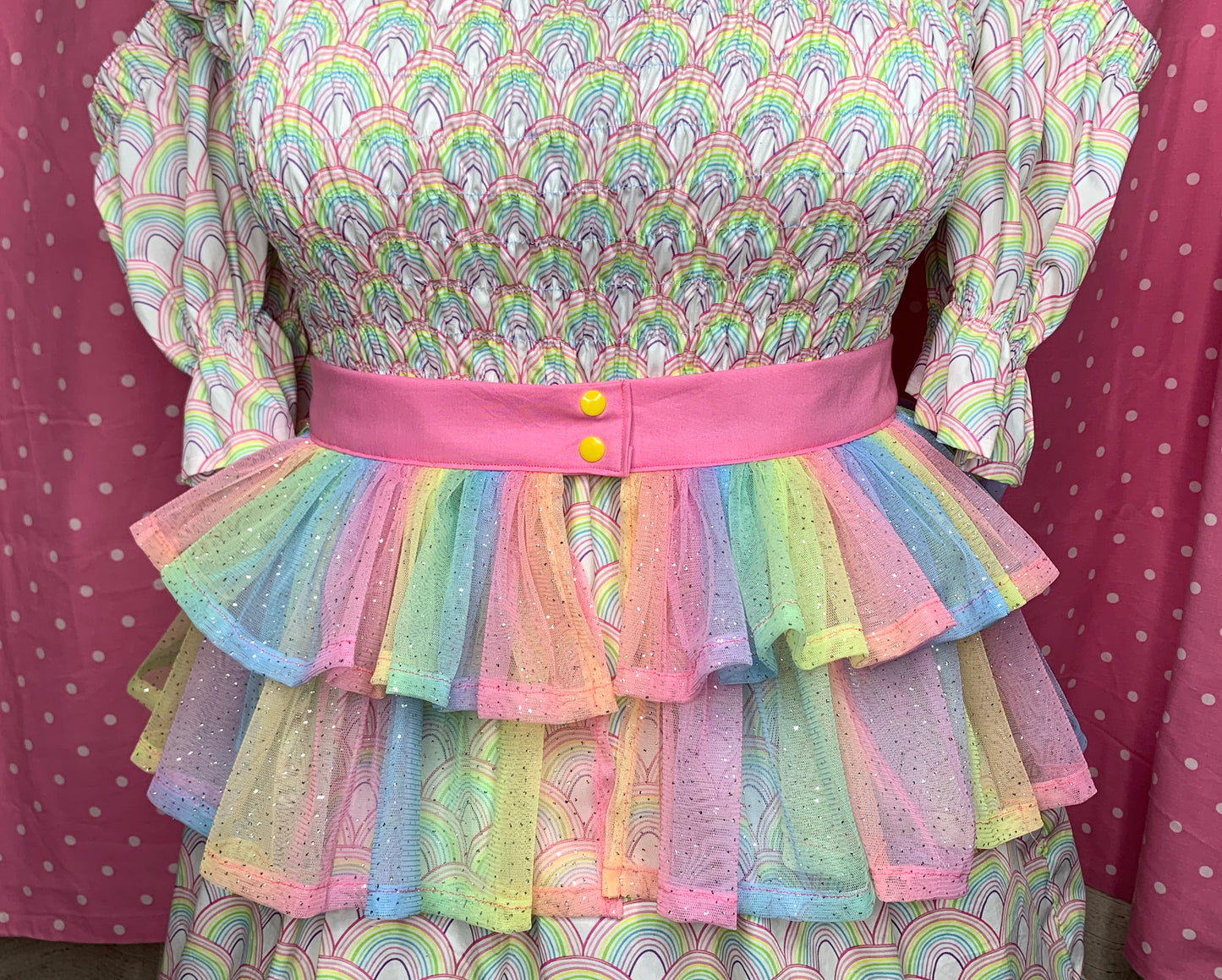 Pastel Rainbow Glitter Tulle Belt