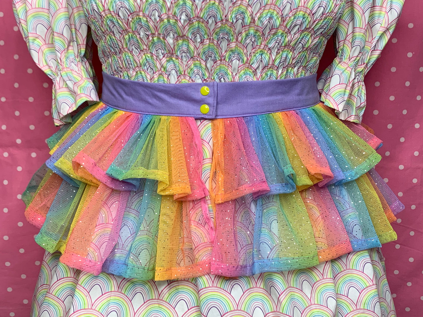 Bright Rainbow Glitter Tulle Belt