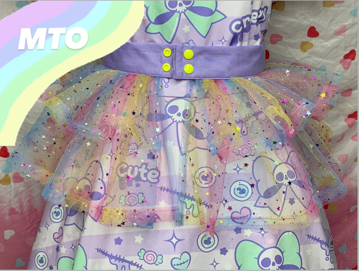 Rainbow Pastel Star Tulle Belt