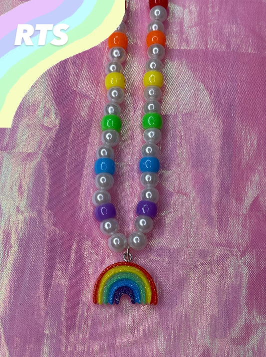 Rainbow Pearl Necklace