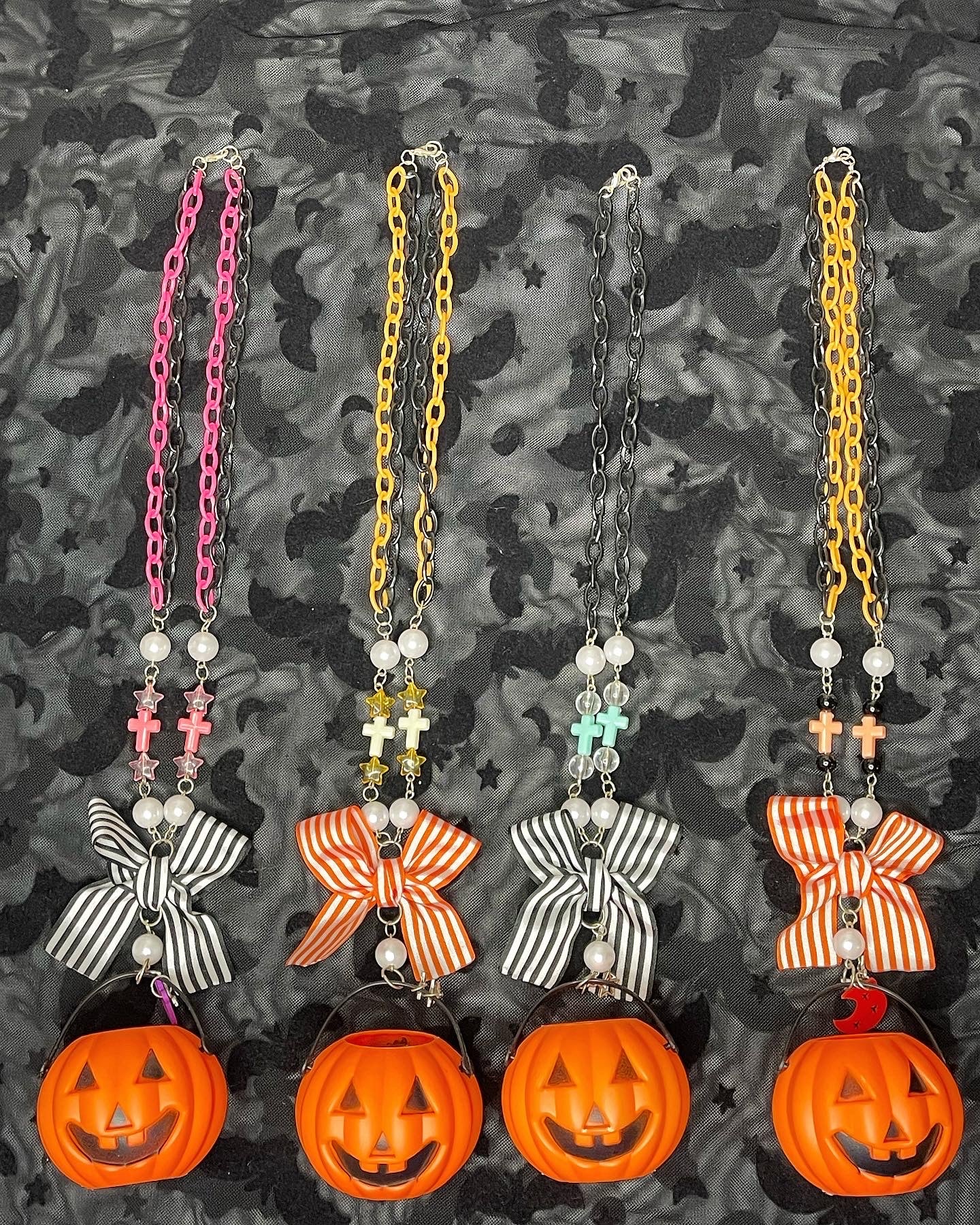 Mini Halloween Pumpkin Bucket Necklaces