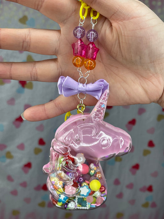 Pink Unicorn Dry Shaker Necklace