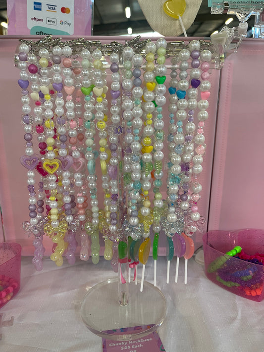 Kawaii Balloon Doggy Pastel Chunky Necklaces