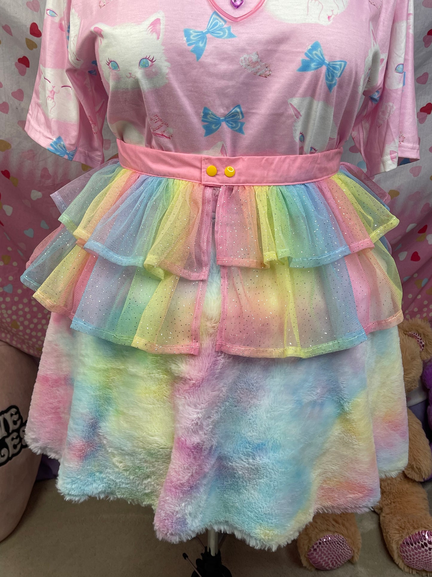 Pastel Rainbow Glitter Tulle Belt