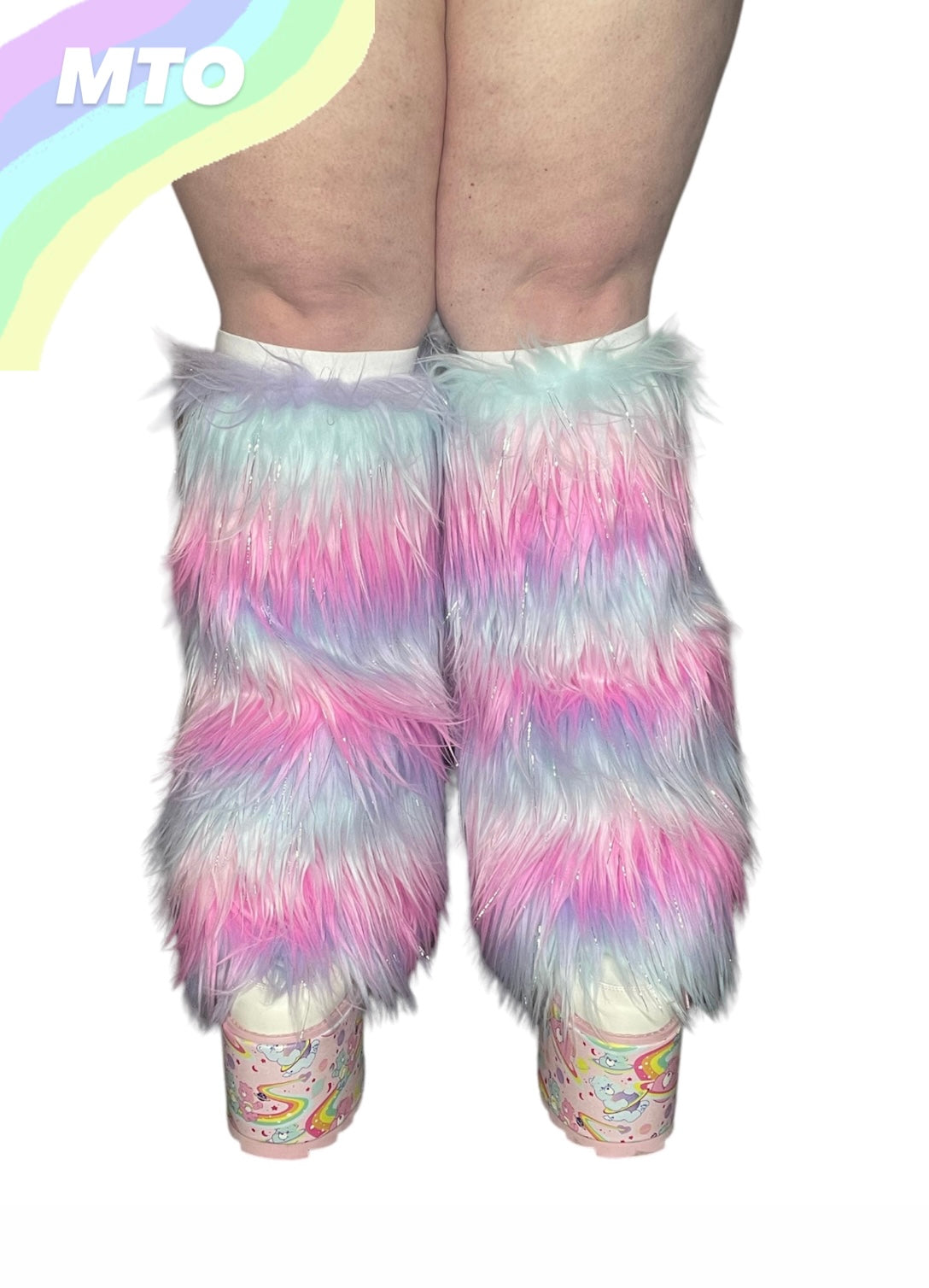 Pastel Fever Faux Fur Leg Warmers/Rave Fluffies