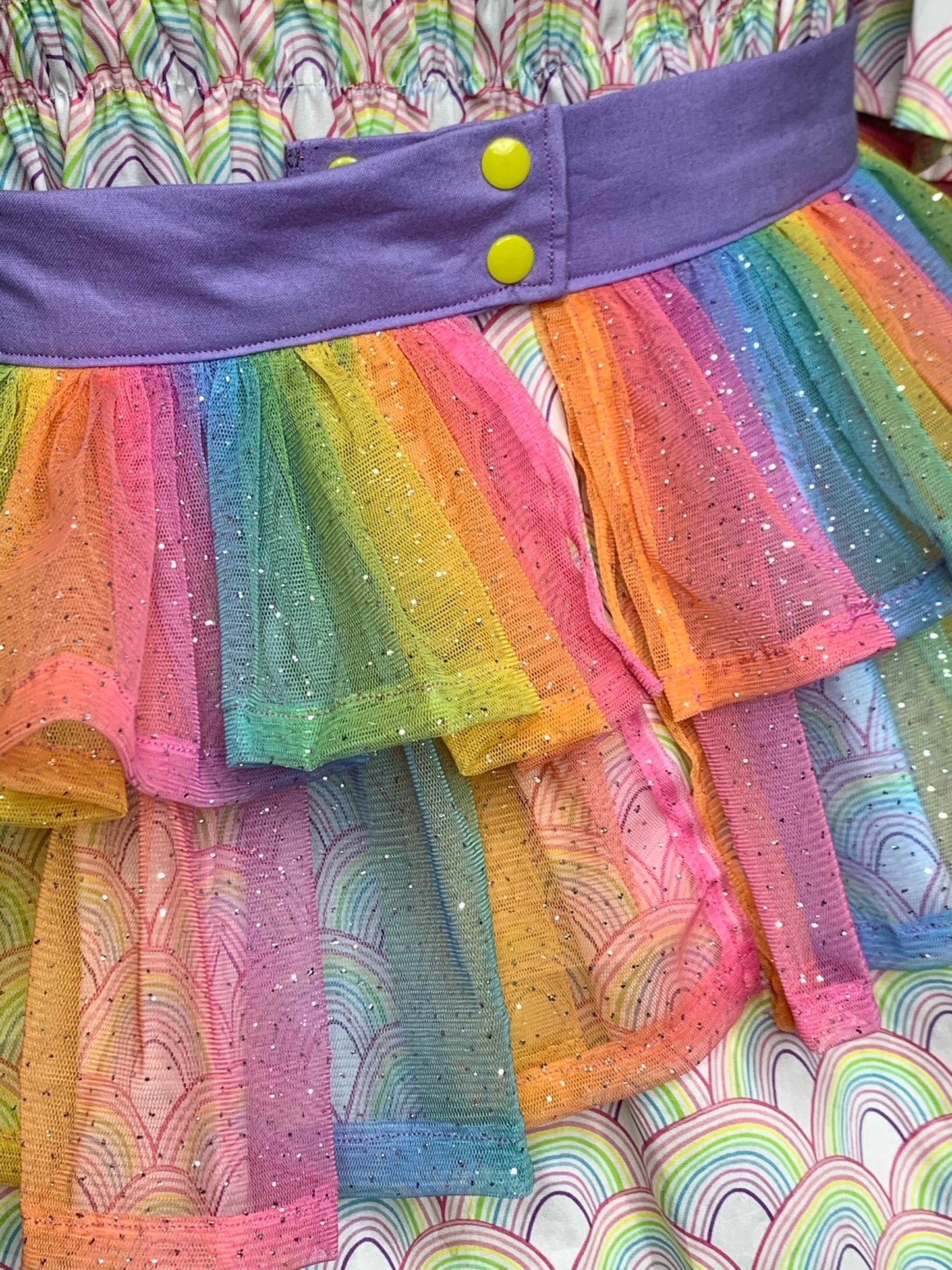 Bright Rainbow Glitter Tulle Belt