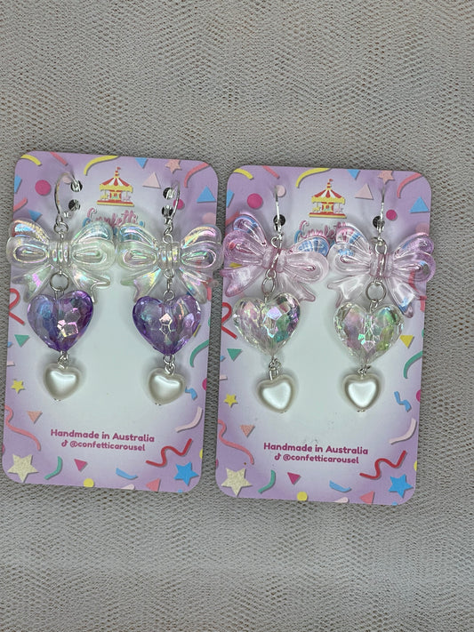 Iridescent Heart Earrings