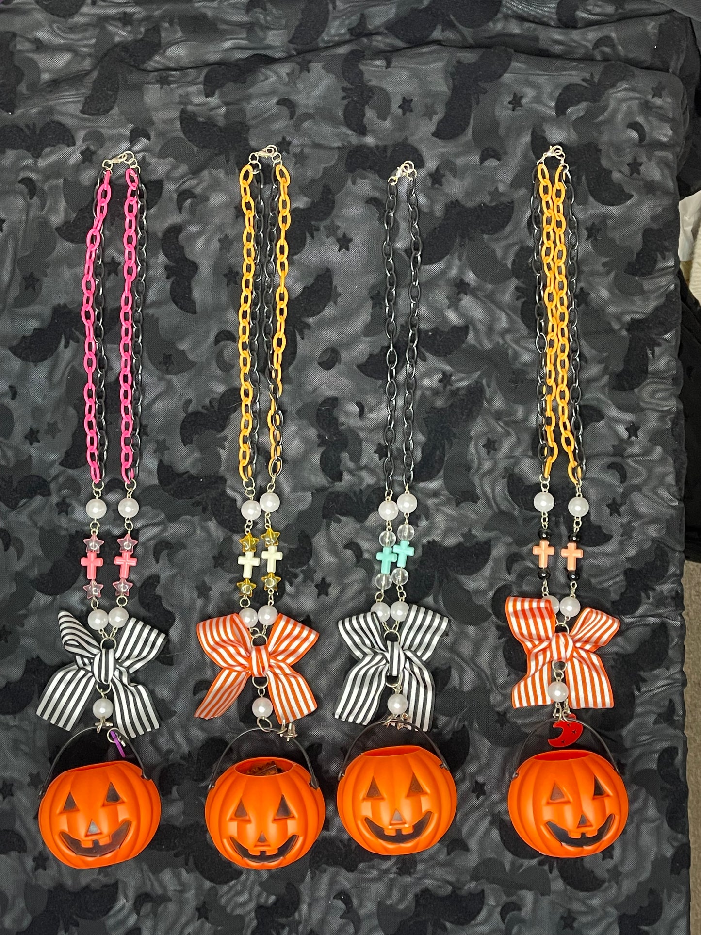 Mini Halloween Pumpkin Bucket Necklaces