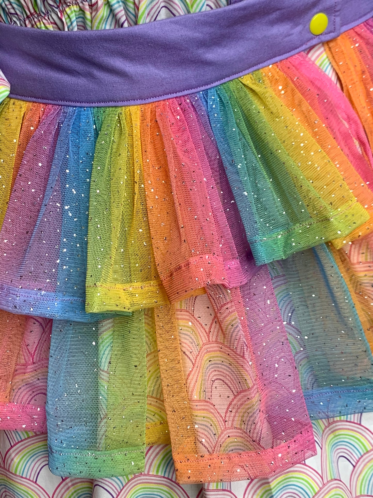 Bright Rainbow Glitter Tulle Belt