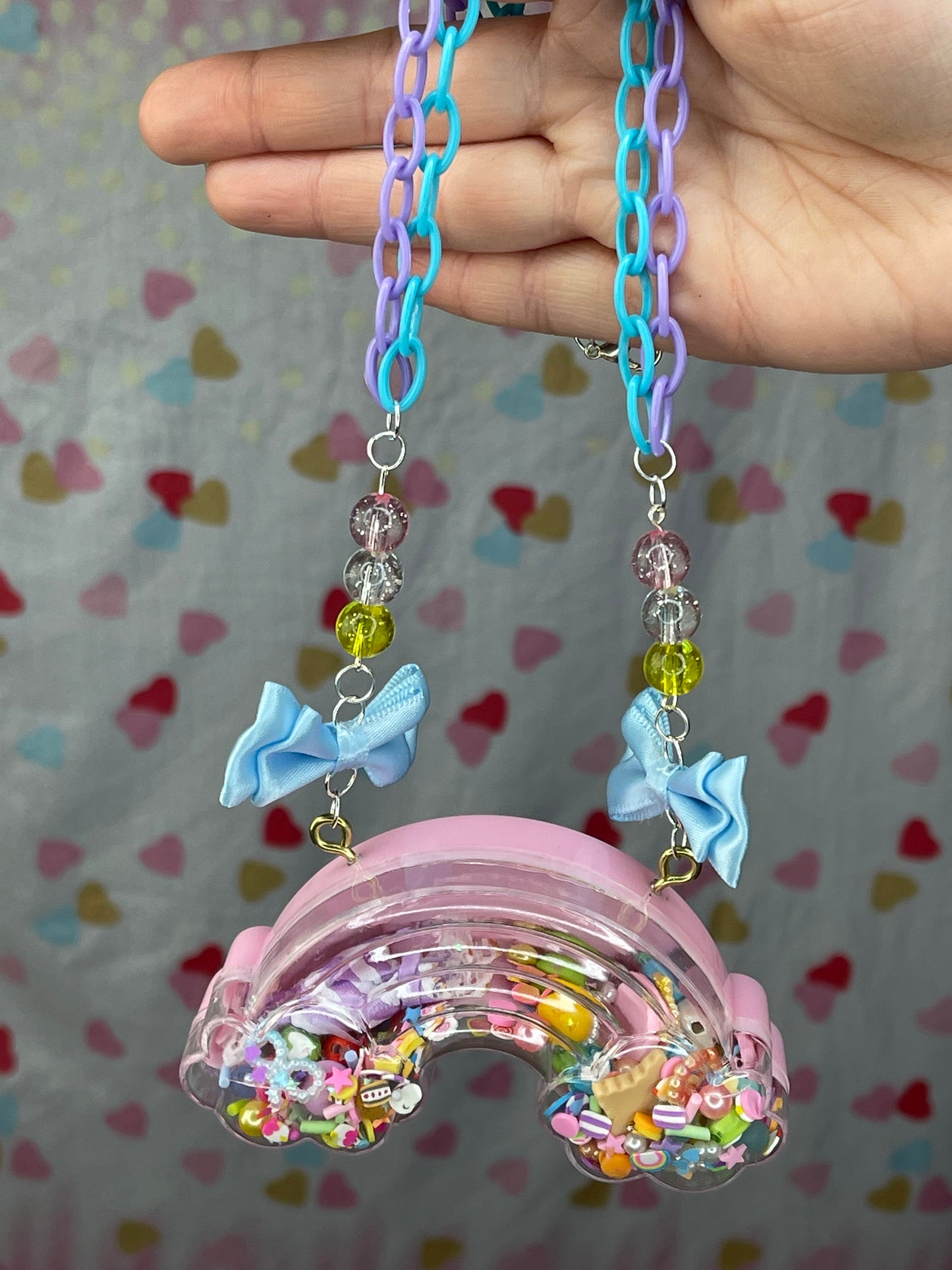 Sweet Rainbow Dry Shaker Necklace