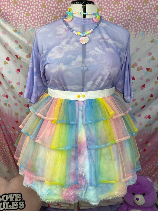 Pastel Rainbow Rave Tulle Belt