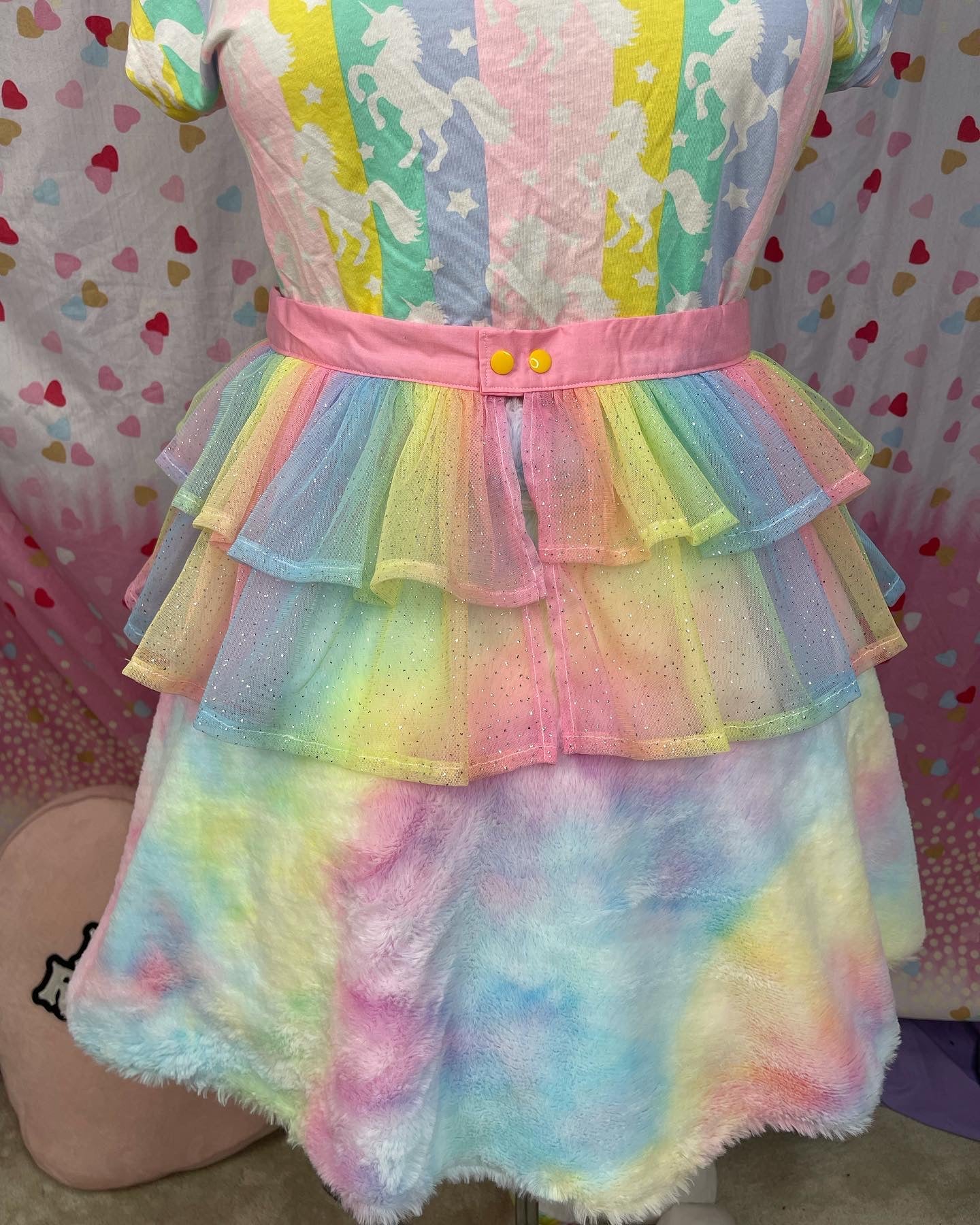 Pastel Rainbow Glitter Tulle Belt