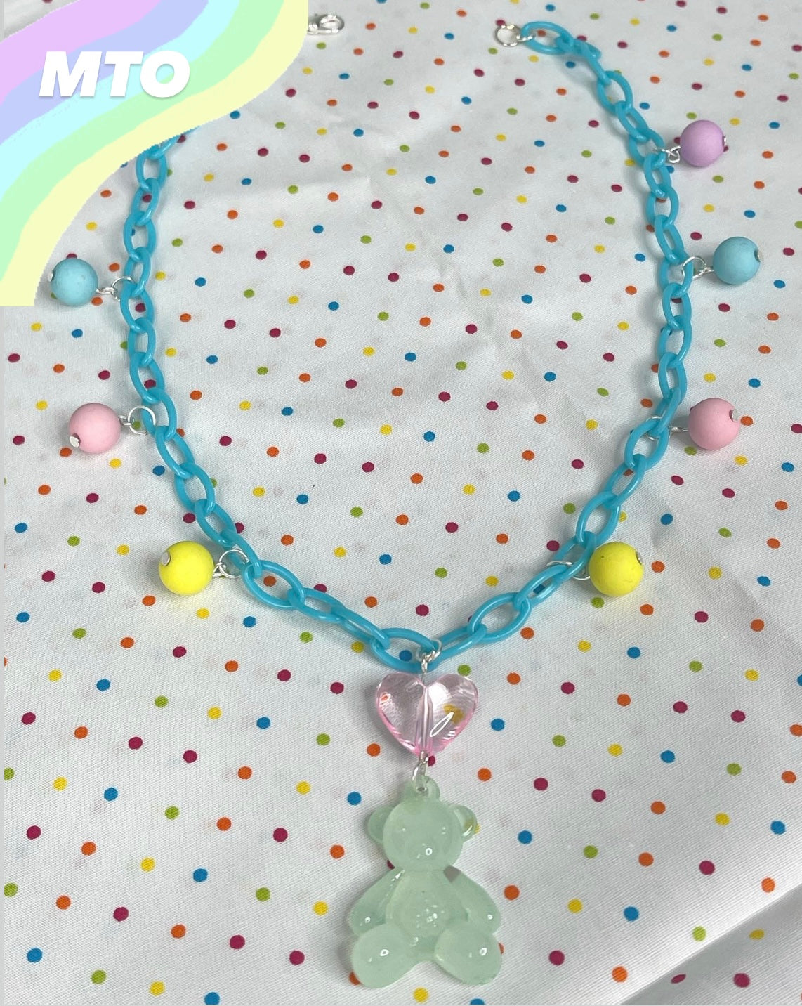 Pastel Bear Chain Necklace