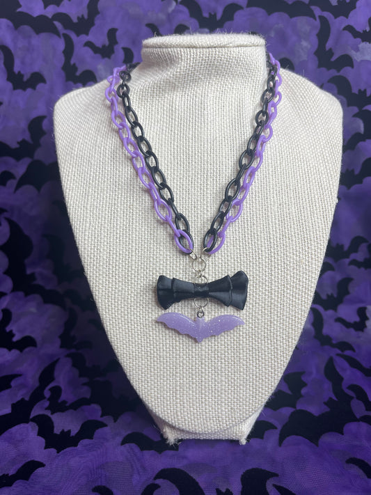 Pastel Goth Bat Necklace