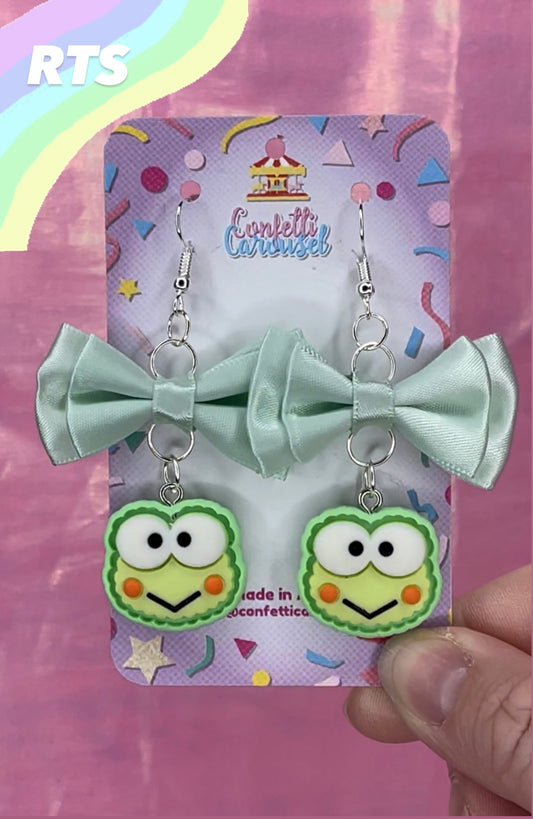 Sanrio inspired charm and bow earrings