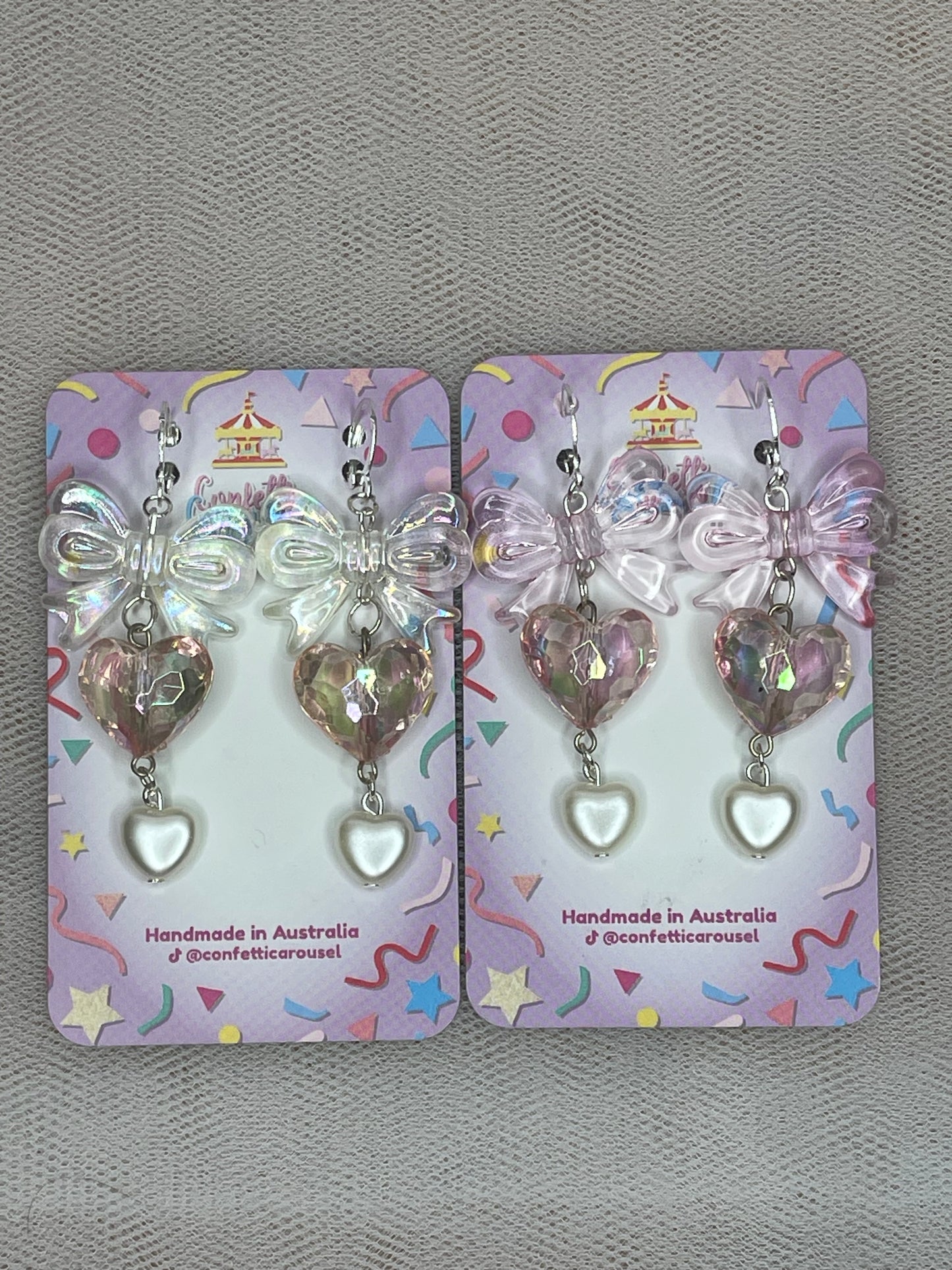 Iridescent Heart Earrings