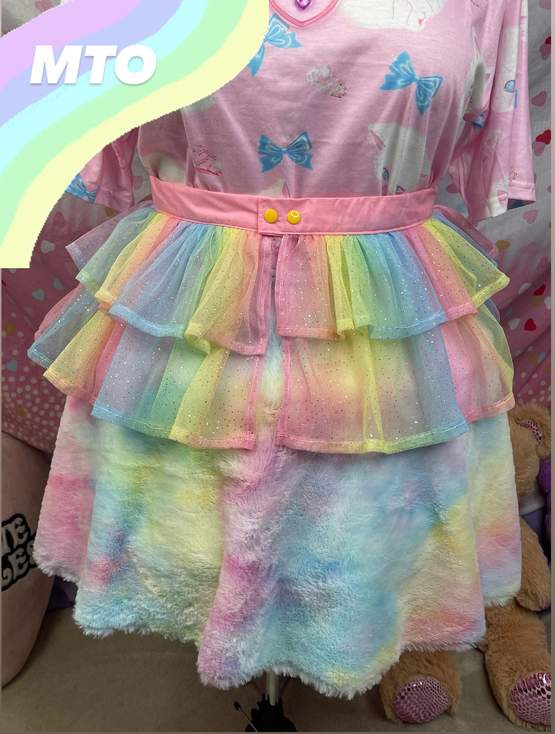 Pastel Rainbow Glitter Tulle Belt