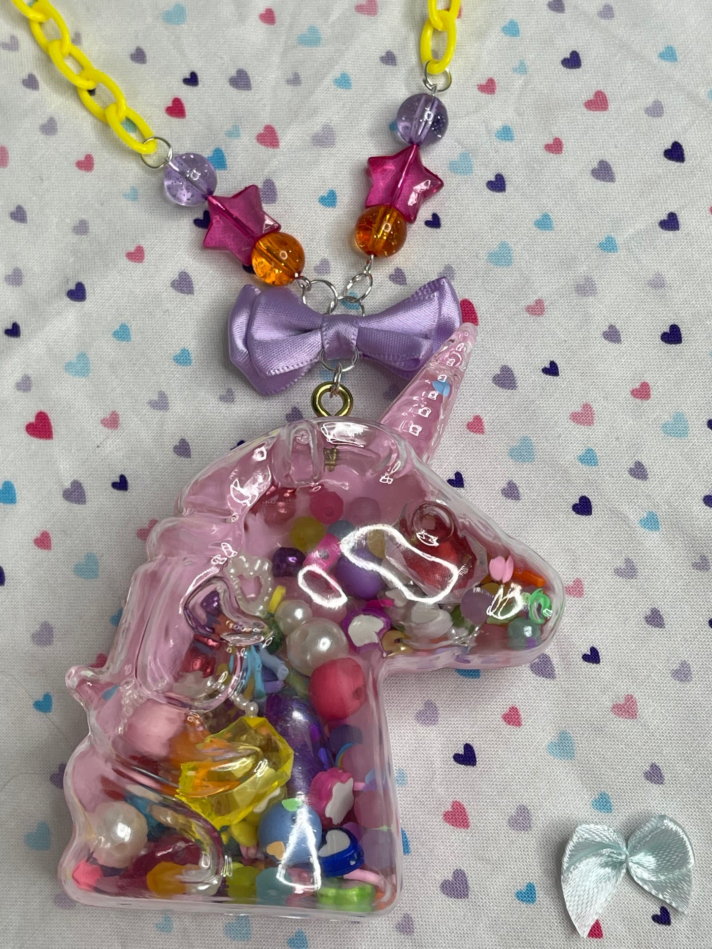 Pink Unicorn Dry Shaker Necklace