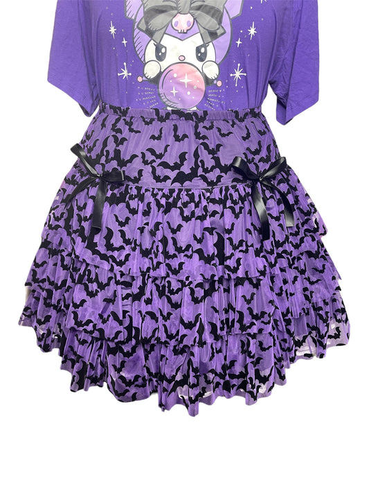 Spooky Bat Ruffle Skirt