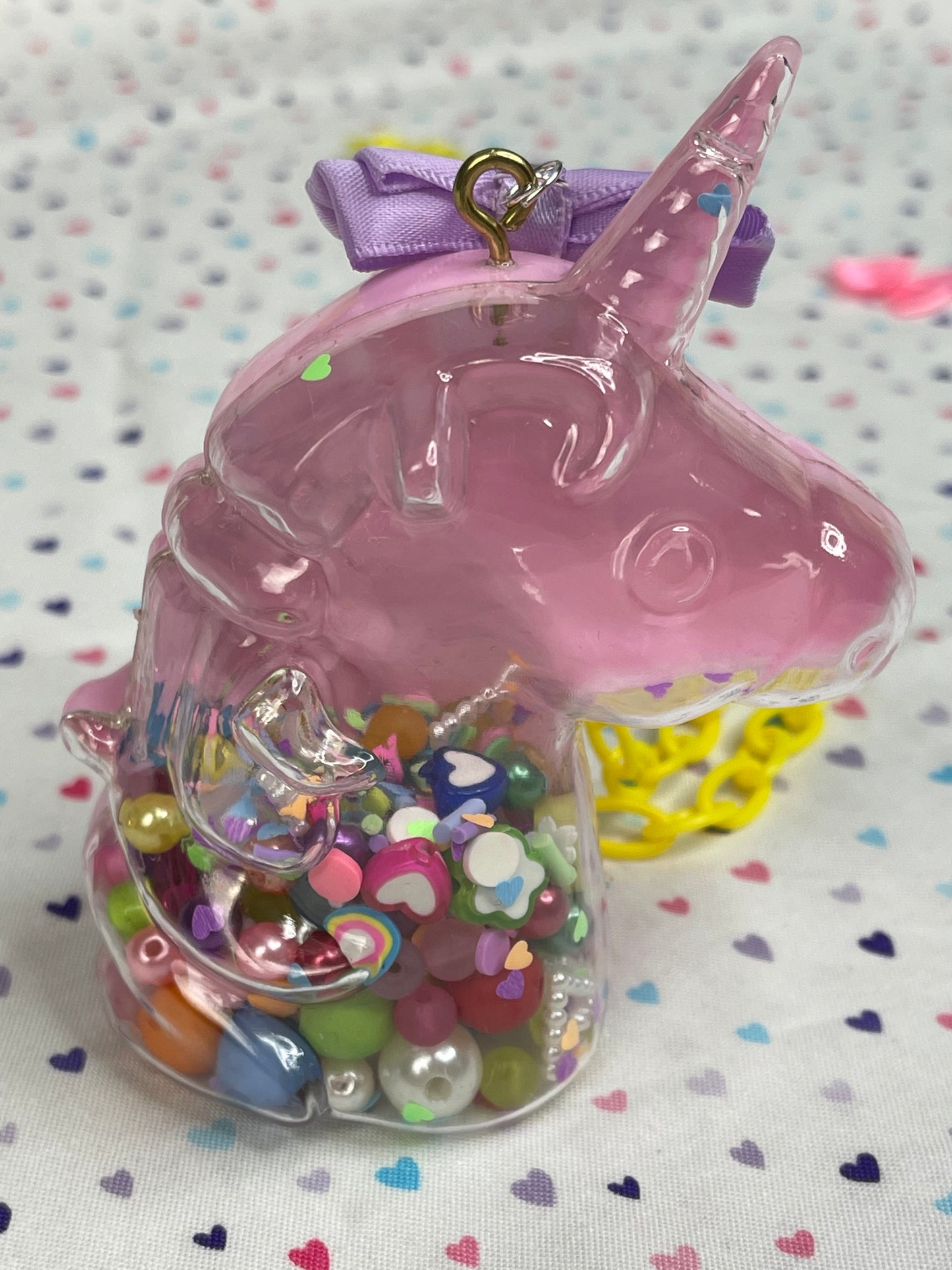 Pink Unicorn Dry Shaker Necklace