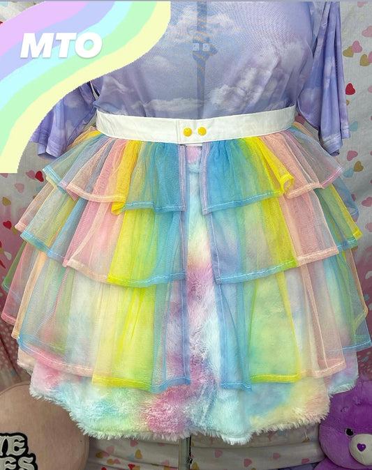 Pastel Rainbow Rave Tulle Belt