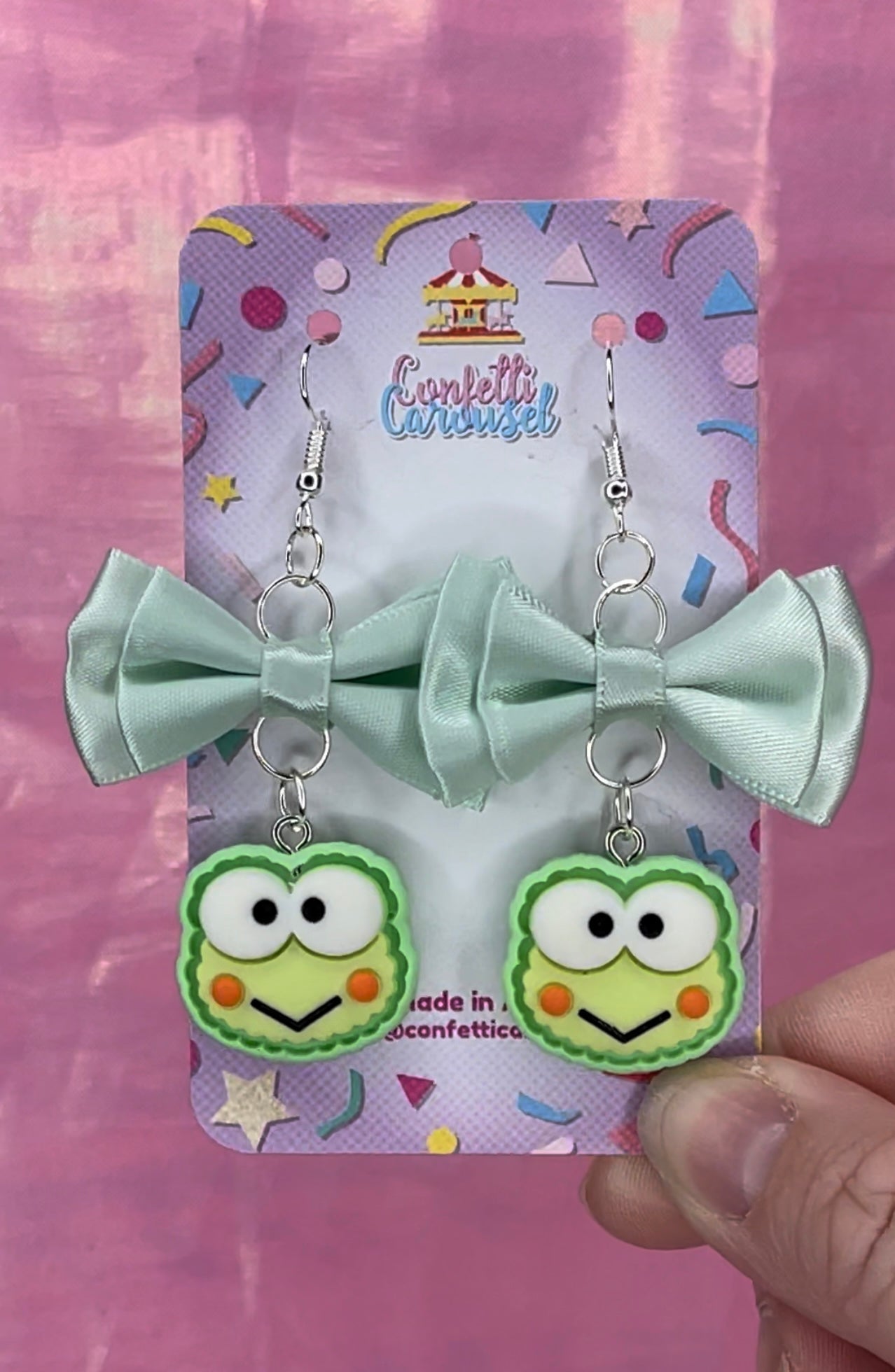 Sanrio inspired charm and bow earrings