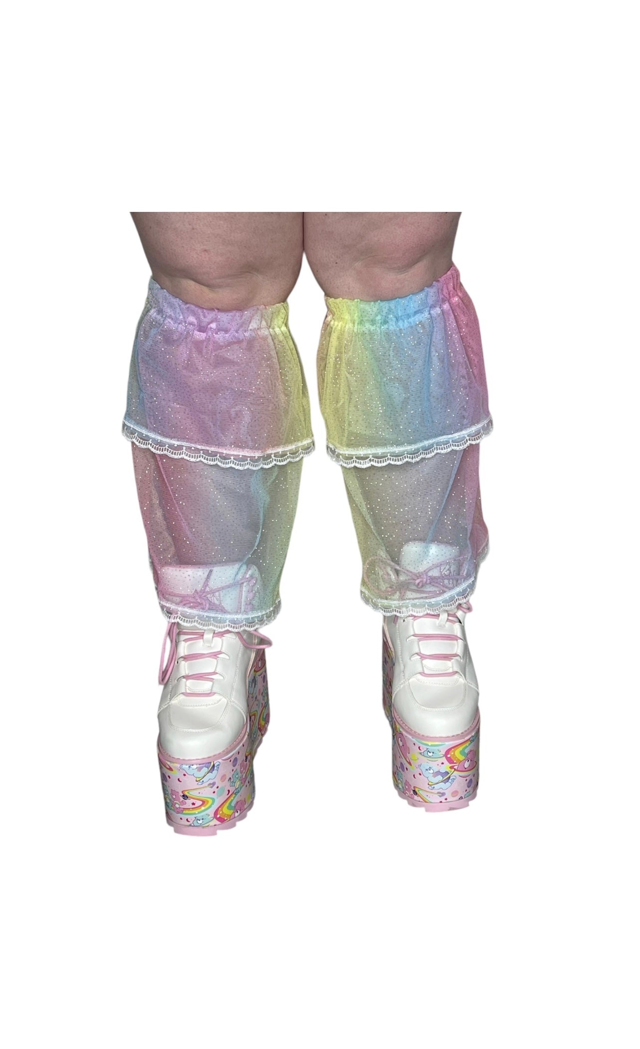 Glitter Rainbow Tulle Leg Warmers