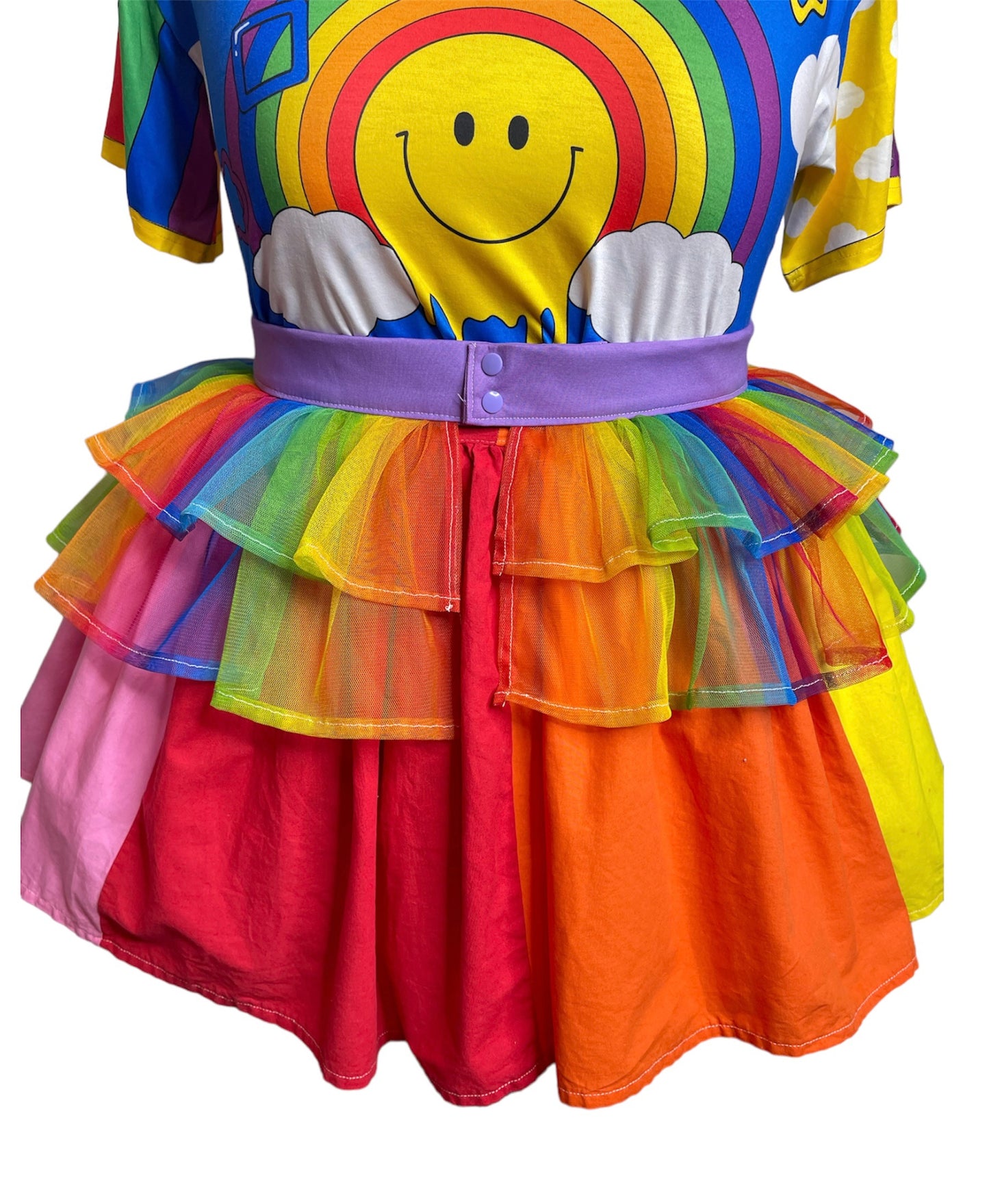 Rainbow Stripe Tulle Belt