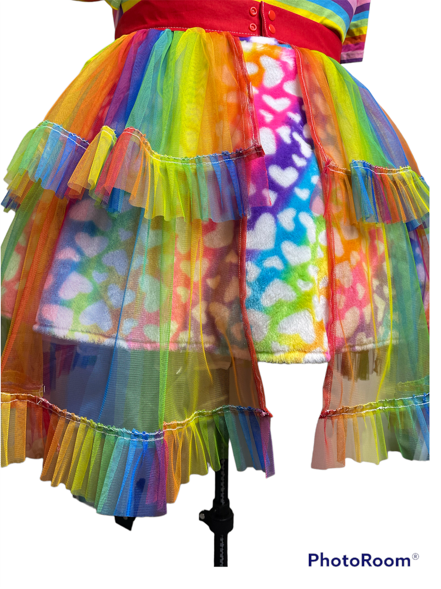 Rainbow Pleated Tulle Belt