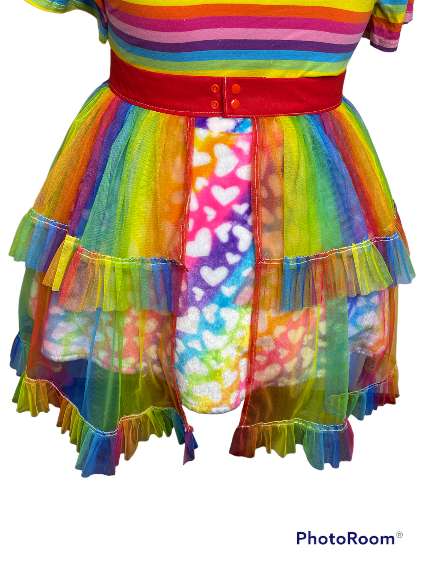 Rainbow Pleated Tulle Belt